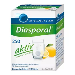 MAGNESIUM DIASPORAL 250 aktiva brustabletter, 20 st