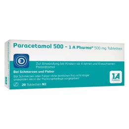 PARACETAMOL 500-1A Pharma Tabletter, 20 st