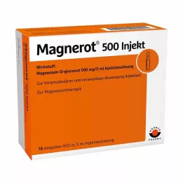 MAGNEROT 500 injektionsampuller, 10X5 ml