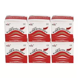 NASARA Kinesiotape 5 cmx5 m röd, 6 st