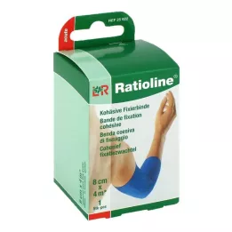 RATIOLINE akut fixeringsbandage sammanhängande 8 cmx4 m blå, 1 st
