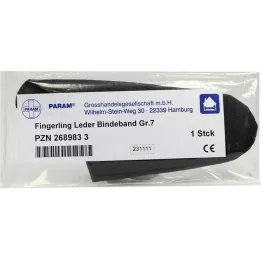 Fingerling läder storlek 7 med bin, 1 st