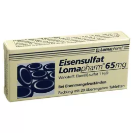 EISENSULFAT Lomapharm 65 mg dragerade tabletter, 20 st
