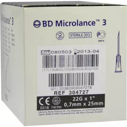 BD MICROLANCE Kanyl 22 G 1 0,7x25 mm, 100 st