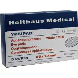 AUGENKOMPRESSEN Ypsipad 56x70 mm steril, 5 st