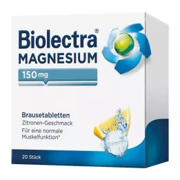 BIOLECTRA Magnesium 150 mg Citronbrustabletter, 20 st