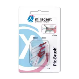 MIRADENT Interd.Pic-Brush utbytesborste x-stor vinröd, 6 stycken