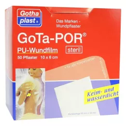 GOTA-POR PU Sårfilm 10x6 cm steril plåster, 50 st