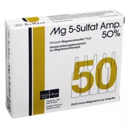 MG 5 sulfatförstärkare. 50% infusionslösningskoncentrat, 5 st
