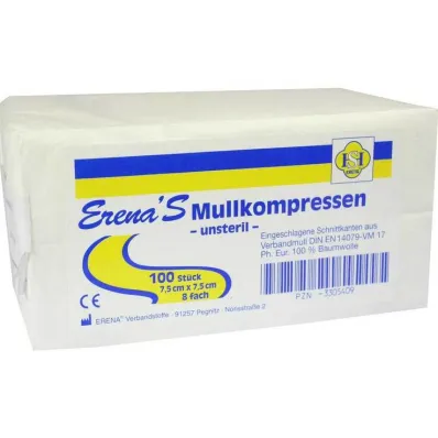 Erena icke-steril gaskompress 7,5, 100 st Erena icke-steril gaskompress 7,5, 100 st