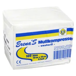 Erena icke-steril gaskompress 10x, 100 stycken