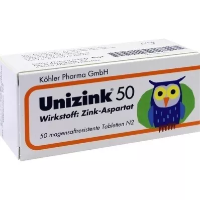 UNIZINK 50 Gastric -resistenta tabletter, 50 st