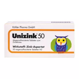 UNIZINK 50 gastroresistenta tabletter, 50 st