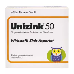 UNIZINK 50 gastroresistenta tabletter, 100 st