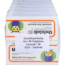 UNIZINK 50 gastroresistenta tabletter, 10X50 st