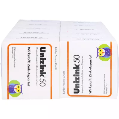 UNIZINK 50 gastric -resistenta tabletter, 10x100 st