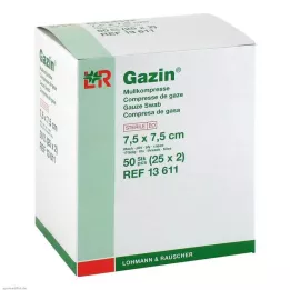 GAZIN Gasväv komp 7,5x7,5 cm steril 8-lagers, 25X2 st