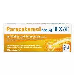 PARACETAMOL 500 mg HEXAL för feber- och smärttabletter, 20 st