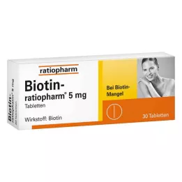 BIOTIN-RATIOPHARM 5 mg tabletter, 30 st