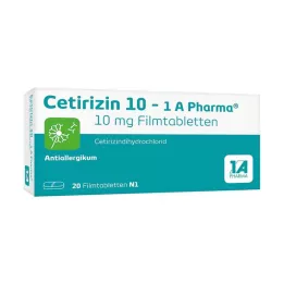 CETIRIZIN 10-1A Pharma filmdragerade tabletter, 20 st