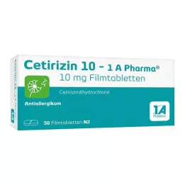 CETIRIZIN 10-1A Pharma filmdragerade tabletter, 50 st
