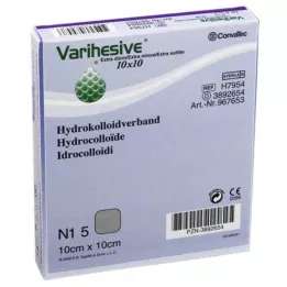 VARIHESIVE extra tunn 10x10 cm HKV hydroaktiv, 5 st