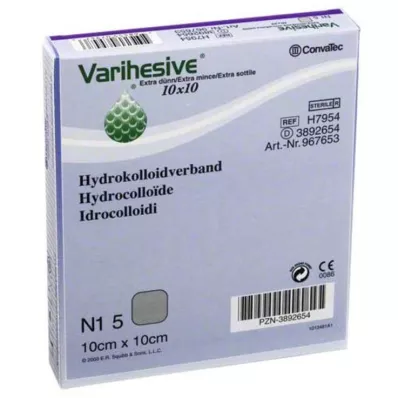 VARIHESIVE extra tunn 10x10 cm HKV hydroaktiv, 5 st VARIHESIVE extra tunn 10x10 cm HKV hydroaktiv, 5 st