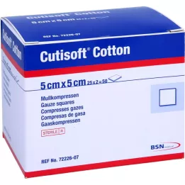 CUTISOFT Bomullskompress 5x5 cm steril 12-lagers, 25X2 st