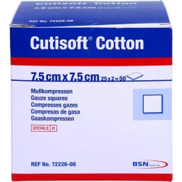 CUTISOFT Cotton Ster 7.5x7.5 cm Ster.12fach, 25x2 st