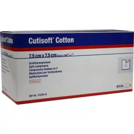 CUTISOFT Bomullsslitskompress 7,5x7,5 cm steril, 50X2 st