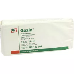 GAZIN Gasbind 7,5x7,5 cm icke-steril 12-faldig drift, 100 st