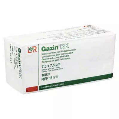 GAZIN Gasväv komp 7,5x7,5 cm icke-steril 12-faldig RK, 100 st GAZIN Gasväv komp 7,5x7,5 cm icke-steril 12-faldig RK, 100 st