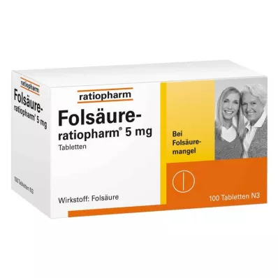 FOLSÄURE-RATIOPHARM 5 mg tabletter, 100 st