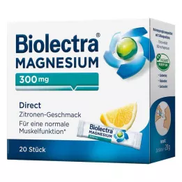BIOLECTRA Magnesium 300 mg direkta citronstänger, 20 st