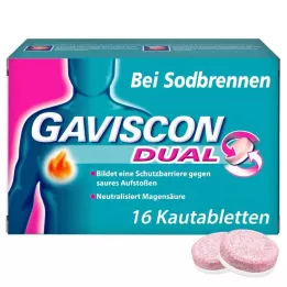 GAVISCON Dual 250 mg/106,5 mg/187,5 mg tuggtabletter, 16 timmar