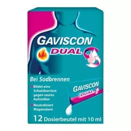 GAVISCON Dubbel 500mg/213mg/325mg Susp. i påse, 12X10 ml