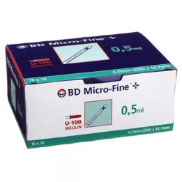 BD MICRO-FINE+ Insulinspruta 0,5 ml U100 12,7 mm, 100X0,5 ml