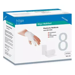 HÖGA-MUBILAST Fixeringsbandage 8 cmx4 m med cellofan, 1 st
