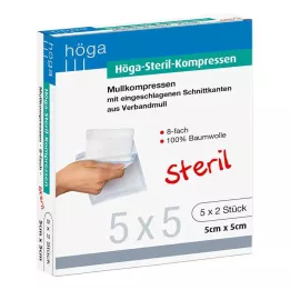 HÖGA-KOMPRESSEN 5x5 cm steril 8-vägs, 5X2 st