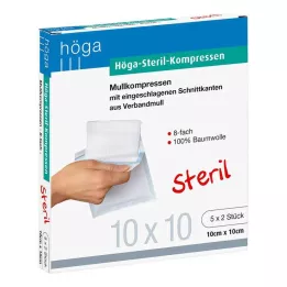 HÖGA-KOMPRESSEN 10x10 cm steril 8-vägs, 5X2 st
