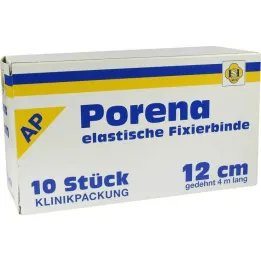 Porena elastiskt gasbinda 12 cm utan cellofan, vitt, 10 st