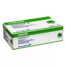 LEUKOSILK 2,5 cmx9,2 m, 12 st