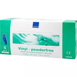 VINYL Handskar puderfria små blå, 100 st