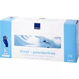 VINYL Handskar puderfria stora blå, 100 st