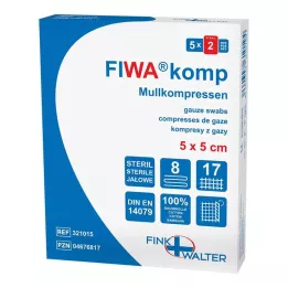 MULLKOMPRESSEN 5x5 cm steril 8-vägs, 5X2 st