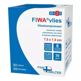 VLIESKOMPRESSEN 7,5x7,5 cm steril 6-vägs, 25X2 st