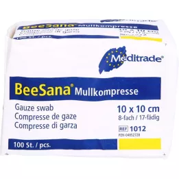 MULLKOMPRESSEN 10x10 cm icke-steril 8-lagers, 100 st
