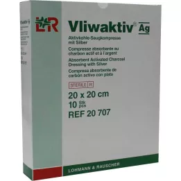 VLIWAKTIV AG Aktivt kolsugkomp. med silver 20x20 cm, 10 st