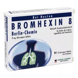 BROMHEXIN 8 Berlin Chemie dragerade tabletter, 20 st