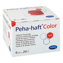 PEHA-HAFT Färgfixering Bandage 6 CMX20 M RED, 1 st